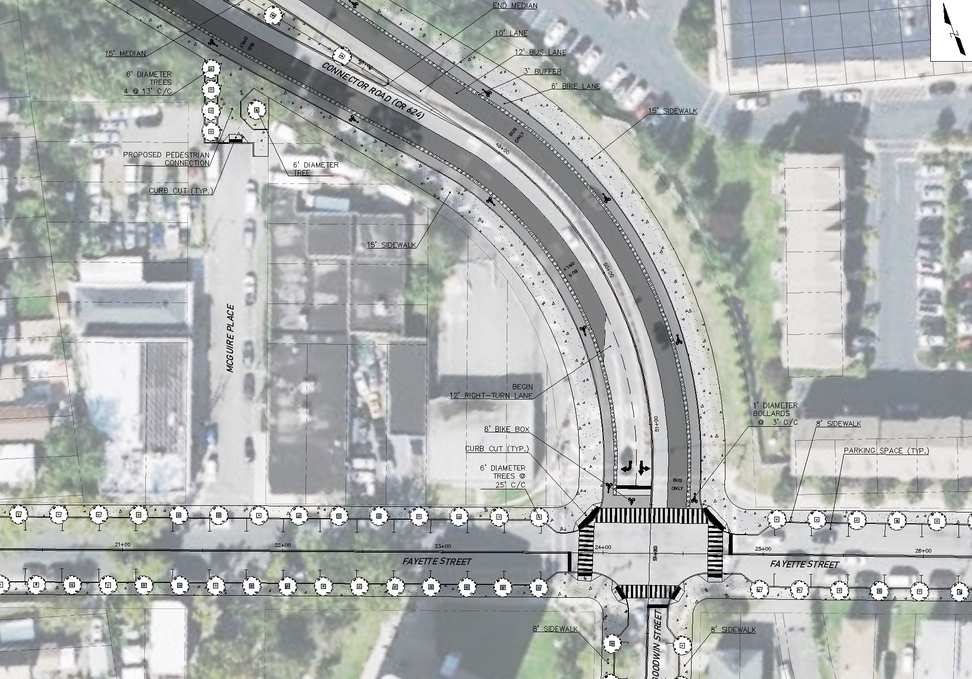 Picture of the redesign for the Fayette Street and Connector Road Intersection